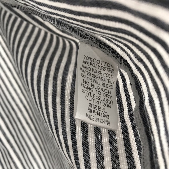 She & Sky Striped On Off Shoulder Cold Shoulder Tie Mini Dress SIZE LARGE - Picture 4 of 10